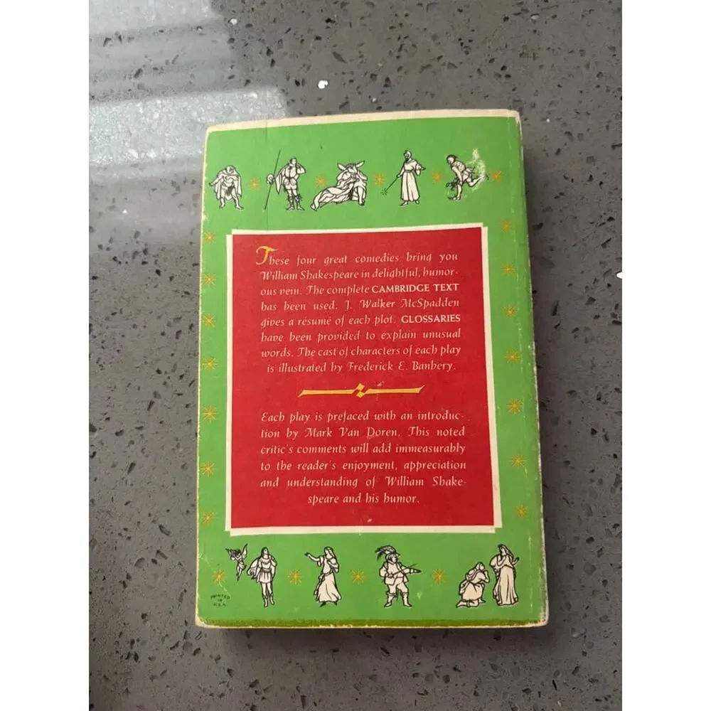 Vintage William Shakespeare Four Comedies Pocket Sized Book Copyright 1948